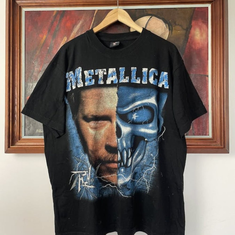 Vintage Rare 90s Metallica Heavy Metal Band Tee Hype Print